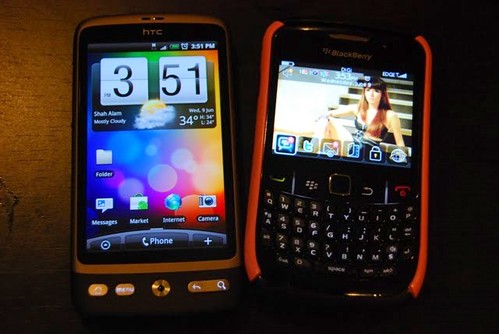 HTC Desire n blackberry curve 8520 3