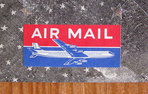 Vintage airmail label