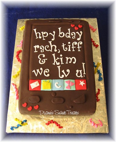 Birthday Cake Text Message. cell phone cake with text
