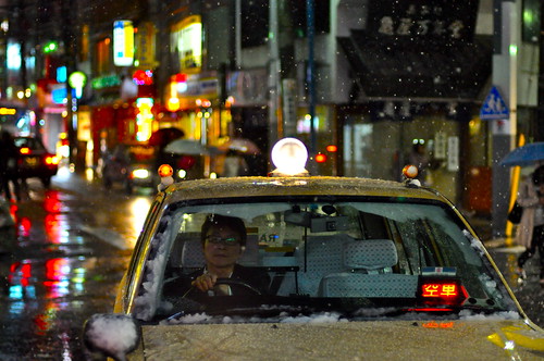 La nieve va en taxi
