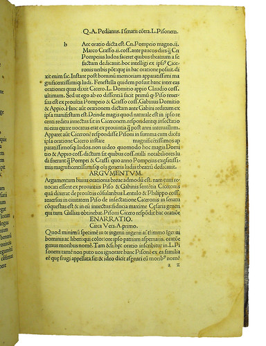 Opening page of main text from Asconius Pedianus, Quintus: Commentarii in orationes Ciceronis