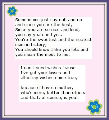 mothers day poems from daughter to mother. poems for me on mother#39;s