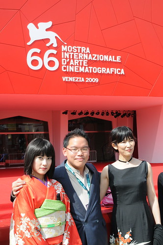 With my actresses Luchino Fujisaki and Qyoko Kudo at Venice Film Festival 2009