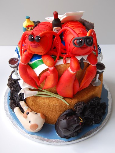 Lynn & Kelly Lobster Wedding Cake - front