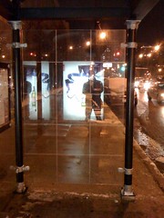 Thinking if I stand close to the illuminated ad in the bus shelter, it might radiate some heat
