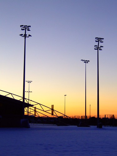 Meggetland sports ground, winter sunset 02