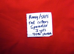 Heavy/stiff red cotton spandex knit
