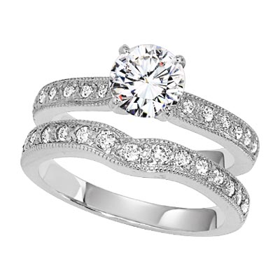 Bridal ring sets with diamonds