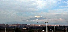 Mt. Etna from a speeding car on the motorway from Siracusa to Catania.