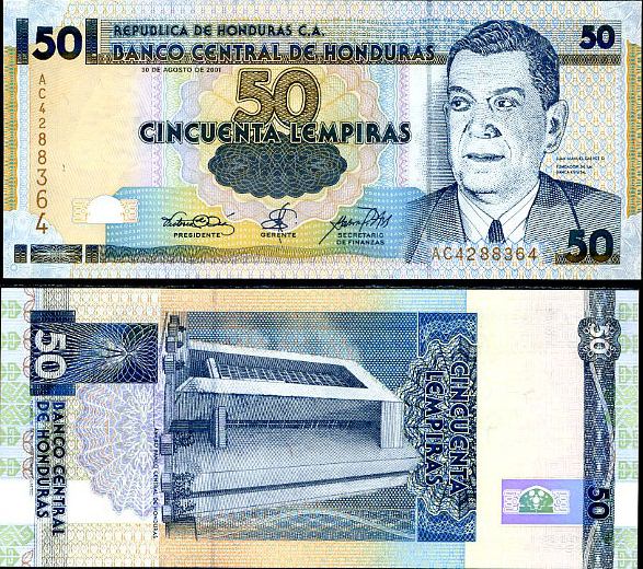 HONDURAS 50 LEMPIRAS 2001 P 88