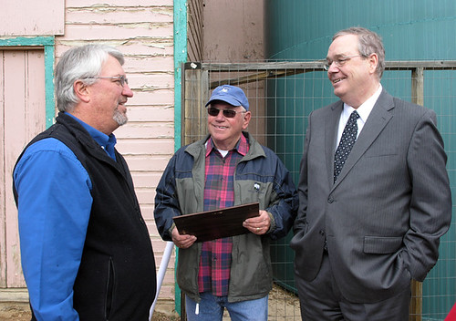 Pictured (left to right) is John Dover, honorary utility board member, Ron Weien, Board President and Under Secretary Dallas Tonsager. 