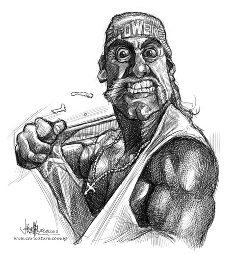 digital sketch of Hulk Hogan