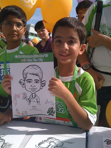caricature live sketching for Cold Storage Kids Run 2010 - 5