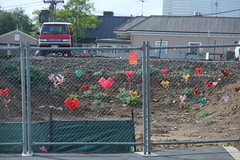 heart graffiti on fence