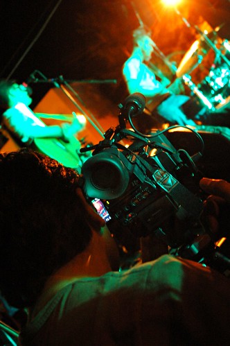 Cameraperson recording band, opening event for a short film, Guadajara, Jalisco, Mexico by Wonderlane