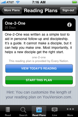 One-2-One Reading Plan