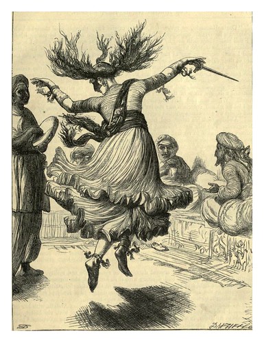 025-Morgania baila ante Houssein-T. Daziel-Dalziel's Illustrated Arabian nights' entertainments (1865)