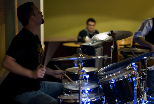 MOJOLOATORS BLUES BAND: Toufik M, the drummer.