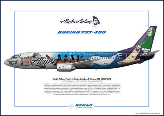 Alaska Airlines , Spirit of Alaska Statehood, Boeing 737-490 N705AS