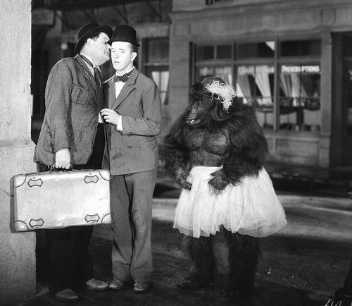 THE CHIMP (1932) Laurel and Hardy with Charles Gemora as Ethel