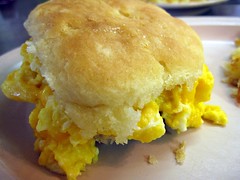 bobby & june's - sausage egg and cheese biscuit