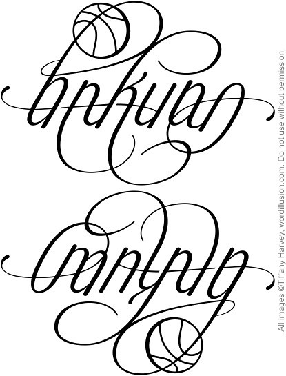 A custom ambigram of the words "Hakuna" & "Matata", created for a tattoo 