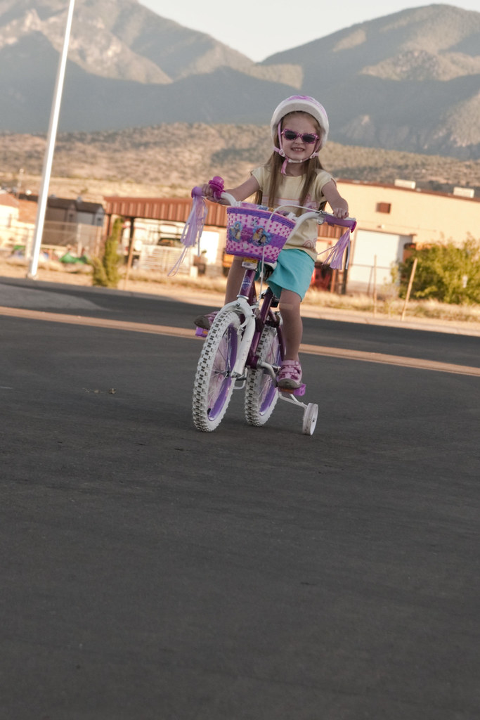 Madeline on her bike
