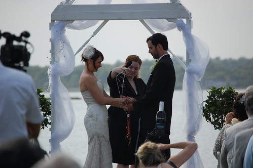 They used a handfasting ceremony for their vows one whose wording touched