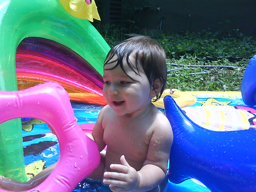 Savannah loves splashing!