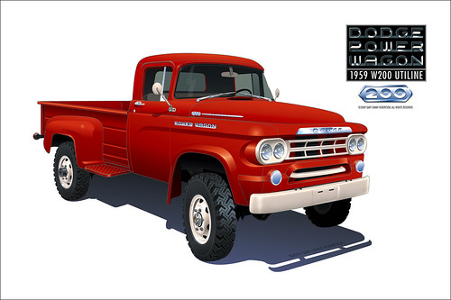 1959 Dodge W200 Power Wagon Utiline by Robertson Illustration and Design