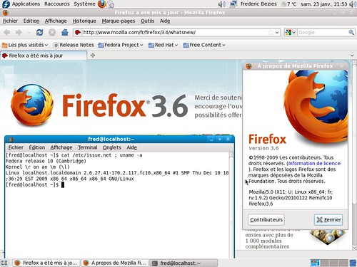 Firefox 3.6 - Fedora 10 avec le dépot de Rémy Collet