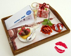 Romantic Valentine's Champagne Breakfast on Tray