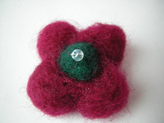 red flower felted
