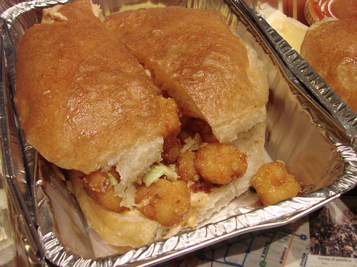 Cajun Fried Rock Shrimp Sandwich from the Oyster Bar
