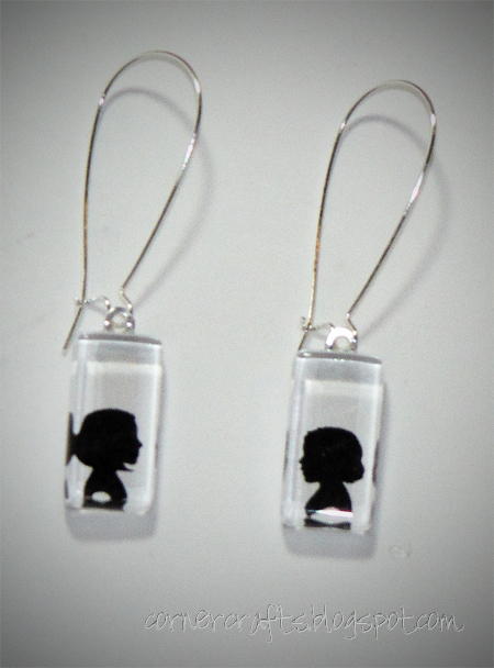 silhouette pendant charm earrings child children custom personalized etsy small front