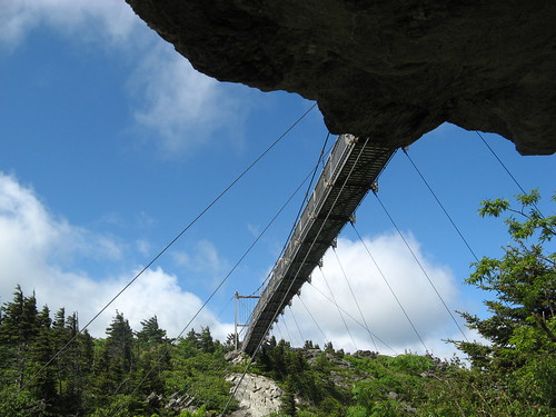 Bottom of Mile High Swinging Bridge from Bridge Trail