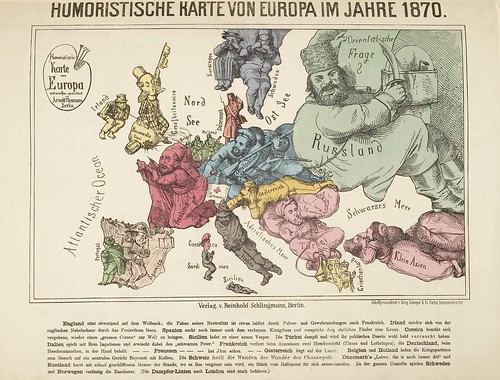Humortische Karte von Europa im Jahre 1870