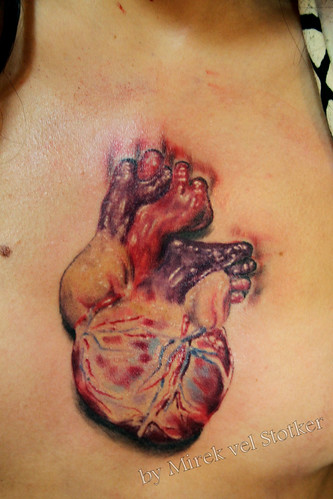 human heart tattoos. human heart tattoo by Mirek