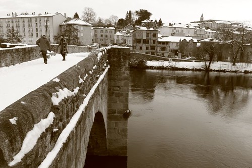 Bridge from the 13th century across River Vienne...