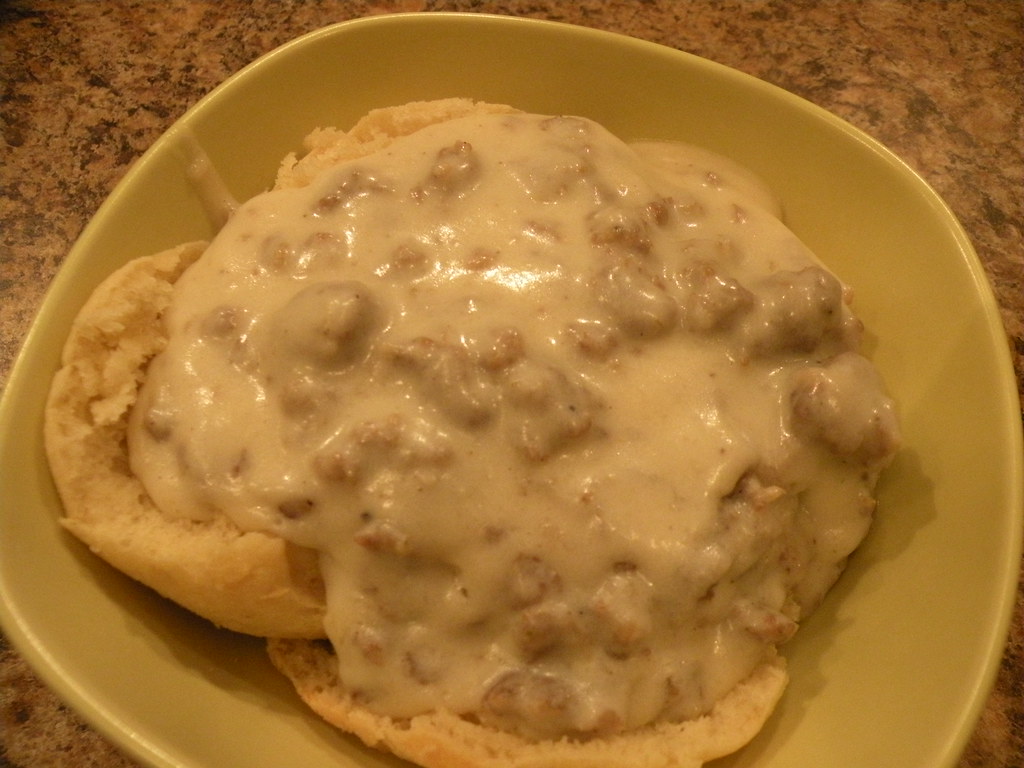sausage, biscuits and gravy