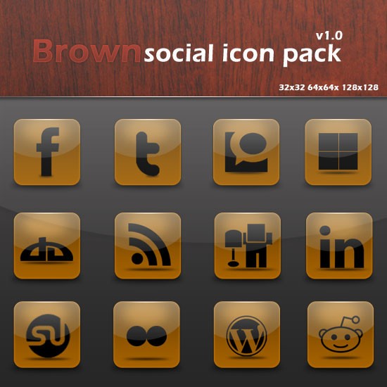 Free and Exclusive Icons: Brown Social Icon Pack