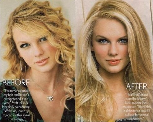 taylor swift with curly hair. Taylor Swift Before And After