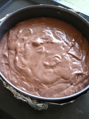 Chocolate sponge cake before baking