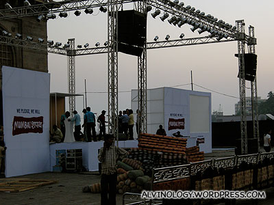 Close-up of the stage