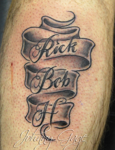 scroll tattoo with names