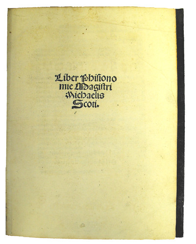 Title-page of Michael Scotus: Liber physiognomiae