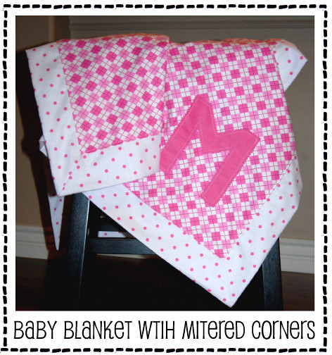 Monogrammed Blanket with Mitered Corners