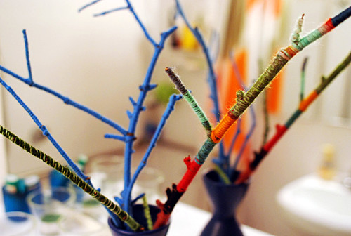 yarn branch art piece thing
