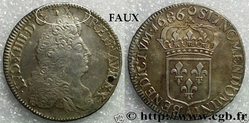 Chinese Counterfeit of 1686 French coin