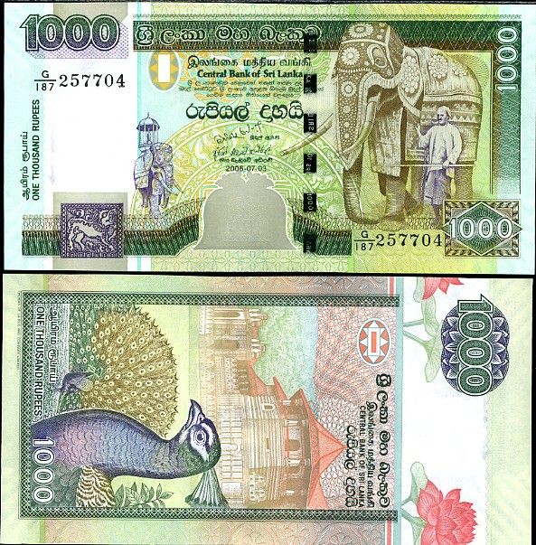 1000 Rupií Srí Lanka 2006